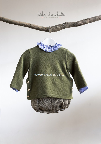 Baby boy's jumper and tweed shorts set
