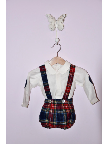 Boys tartan bloomers-shorts set