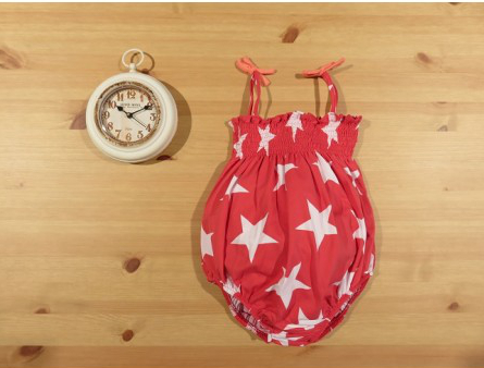 Baby girl's red and white star swimsuit