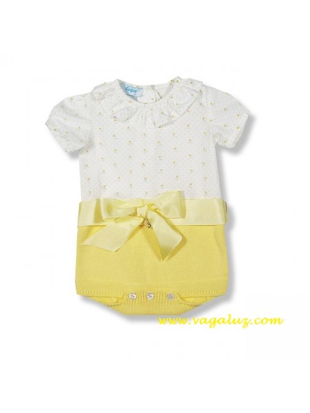 Baby's yellow and white outfit