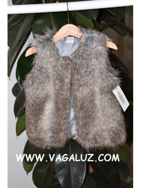 girl's brown faux-fur gilet