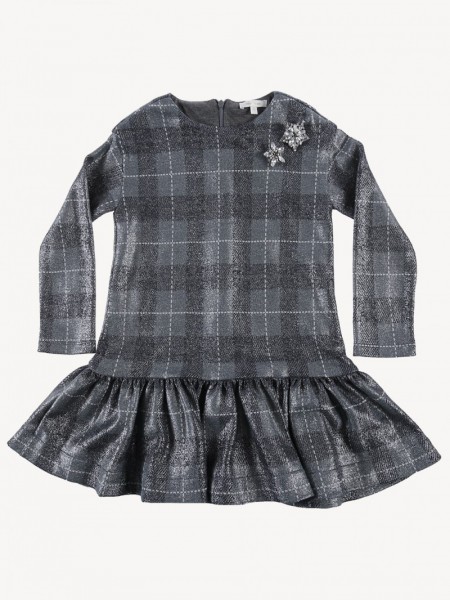 Girl's grey check dress