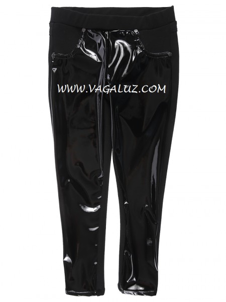 Black pvc-style trousers