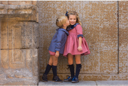 Girl's red and blue dress