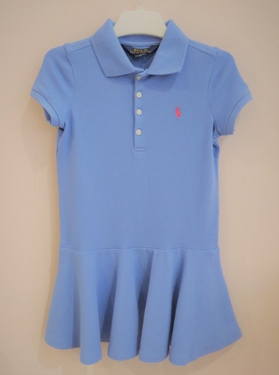 girl's blue polo dress