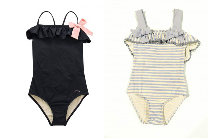 Ruffled bathing suits for girls