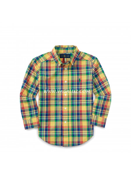 BOY YELLOW CHECKED SHIRT RALPH LAUREN