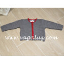 CHAQUETA NIÑO ROCHY TRENZA GRIS FUERTE/ROJO