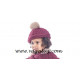 GORRO NIÑA RAHIGO POMPOM PELO GRANATE