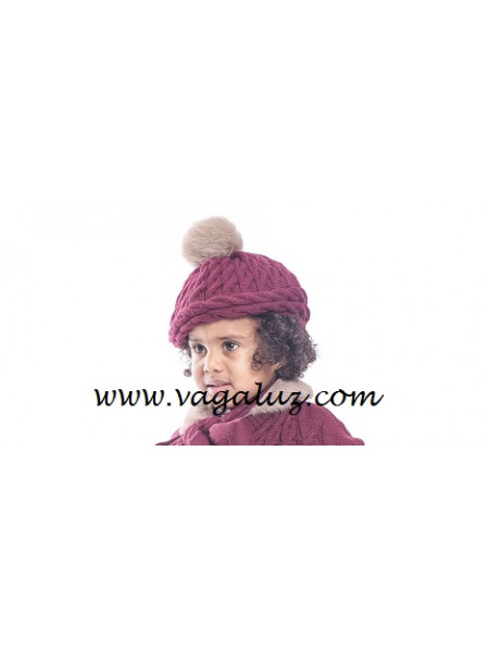 GIRLS GRANATE WOOL HAT