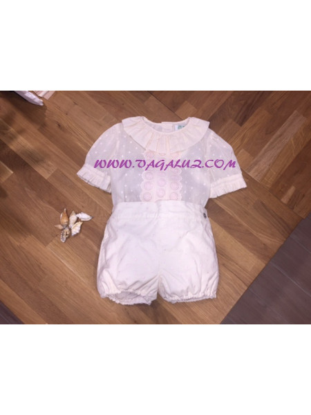 OUTFIT BOY 2 PIECES CREAM SET