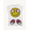 CAMISETA DE NIÑA MISS GRANT CON SMILY DE BRILLOS