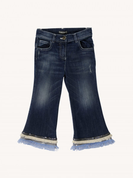 GIRL'S BELL-BOTTOM JEANS WITH FRINGE