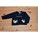 BABIES MARINE/BEIGE HEART CARDIGAN ROCHY