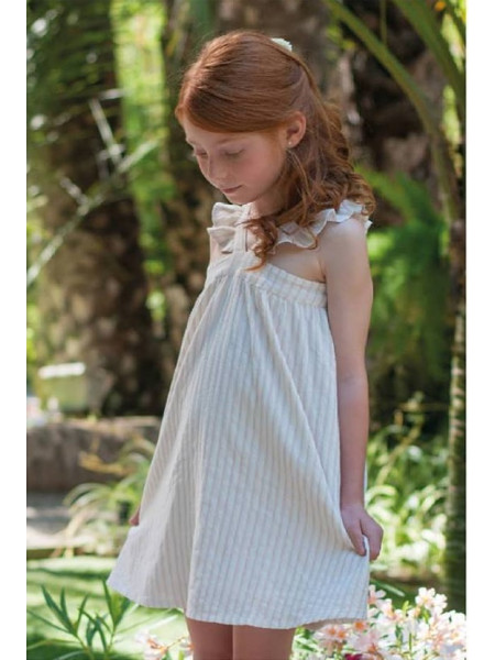 VESTIDO DE NIÑA PLUMETI RAIN LUREX IVORY