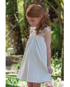 VESTIDO DE NIÑA PLUMETI RAIN LUREX IVORY