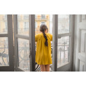 GIRL MUSTARD DRESS PLUMETI RAIN