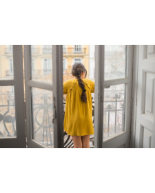 GIRL MUSTARD DRESS PLUMETI RAIN