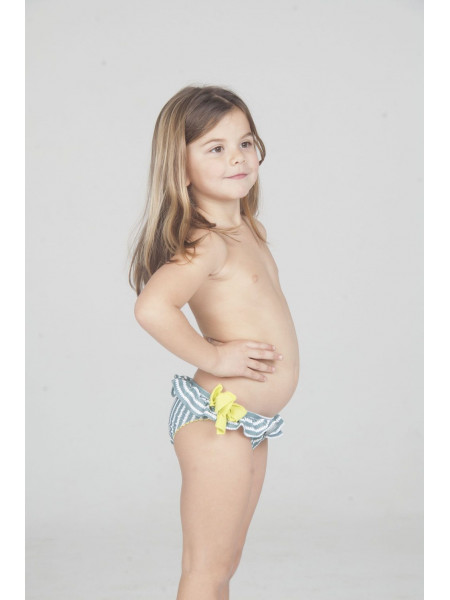 GIRLS GREEN STRIPES BIKINI BOTTOMS LUCA BYNN