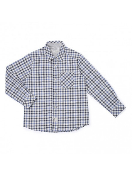 BOYS BLUE & GREY CHECKED SHIRT PILI CARRERA.