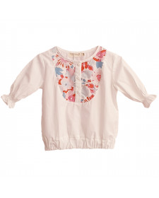 CAMISA DE NIÑA TUL Y POMPON PECHERA