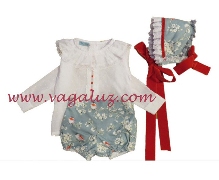 Blusa con bombacho y capota para niña de Petite Amélie