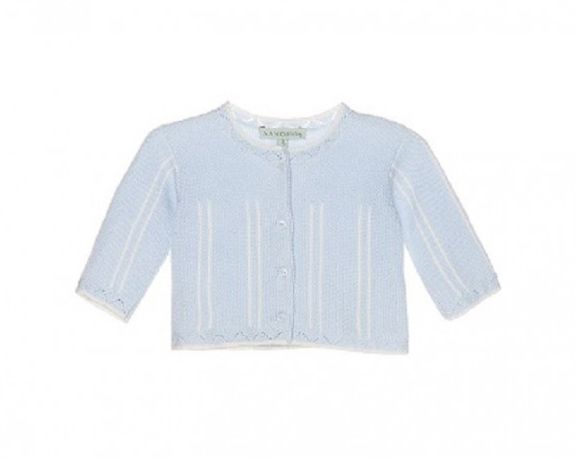 Chaqueta de bebé Nanos en punto azul celeste primavera/verano 2016