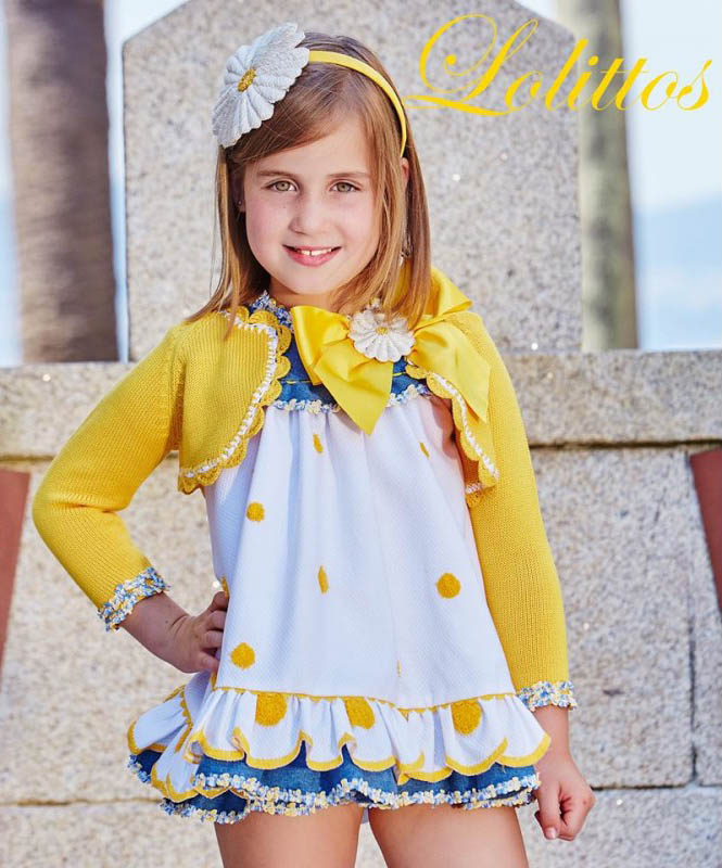 Chaqueta de niña amarilla Lolittos colección Margarita