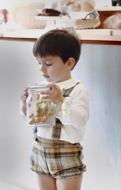 Conjunto de camisa y pantalón a cuadros para niño de Badum Badero