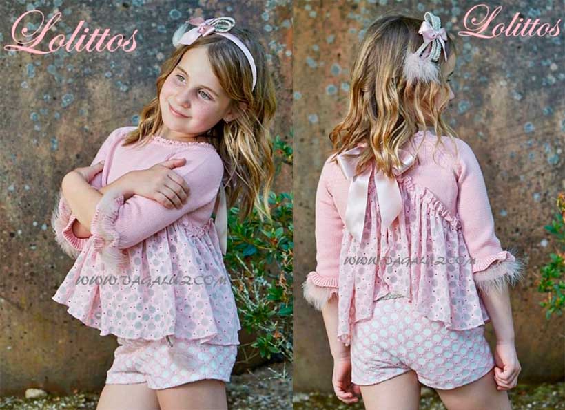 Jersey de niña con volantes rosa de Lolittos