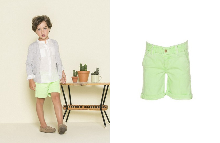 Pantalón corto de niño Nanos verde verano 2016