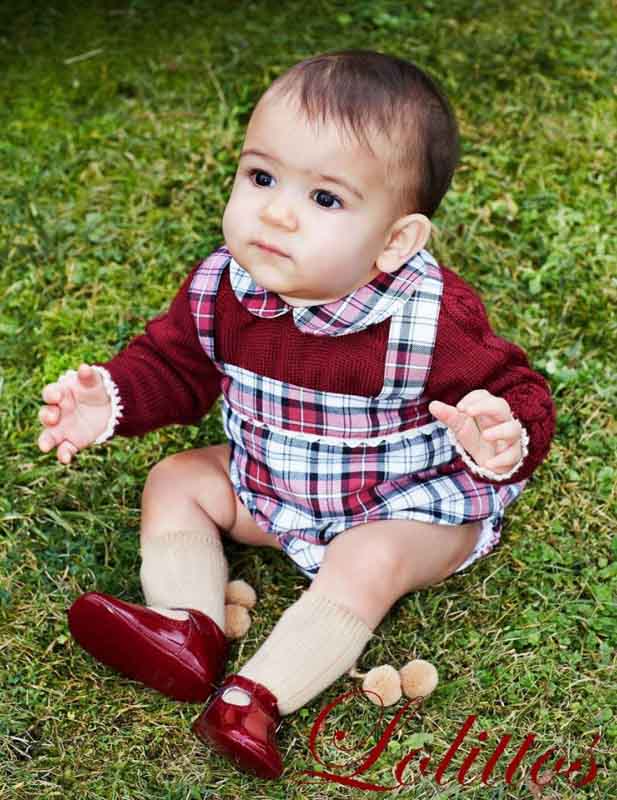 Peto con jubón rojo con cuadros para niño de Lolittos