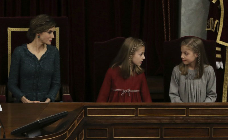 Leonor y Sofía se sentaron juntas durante la ceremonia de apertura de la legislatura