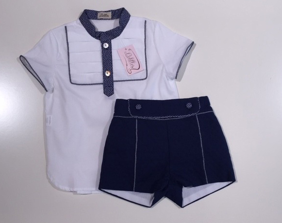 Camisa y pantalón corto de niño Lolittos colección Tulipán