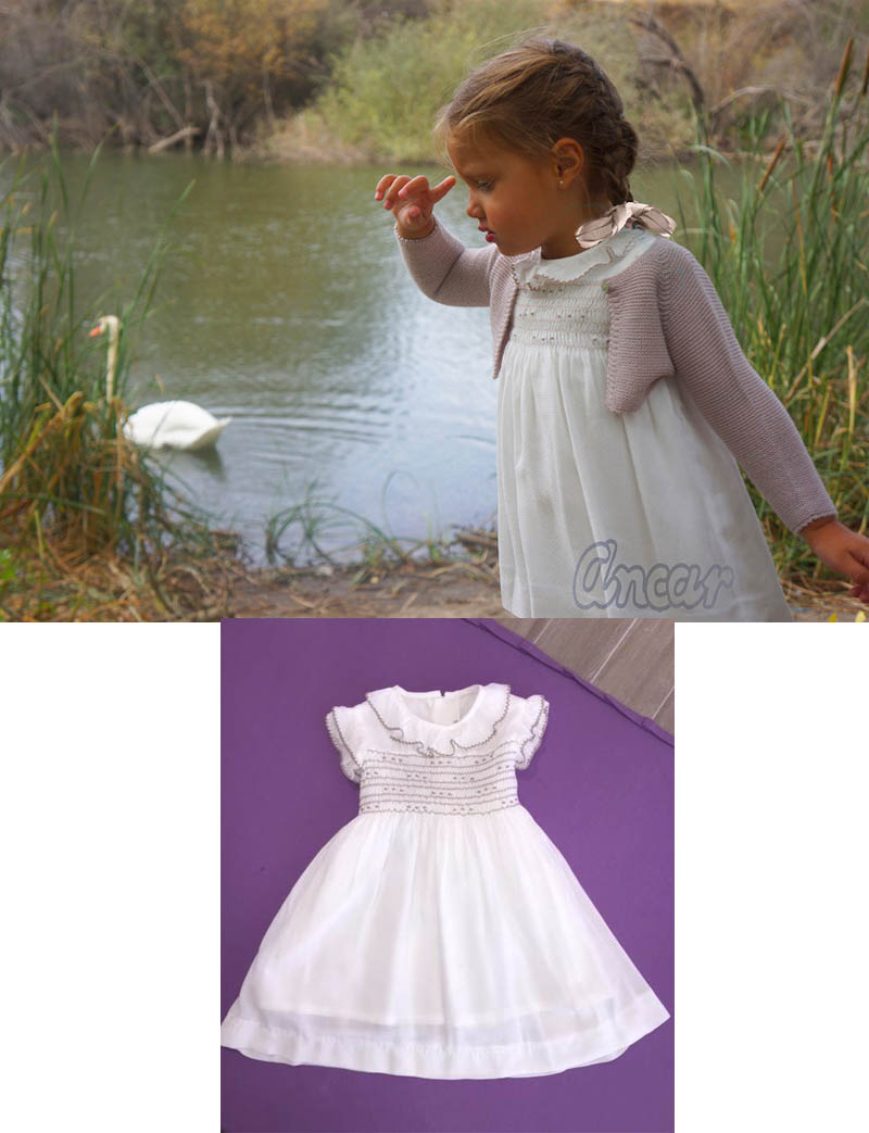 Vestido blanco crudo de niña marca Ancar primavera/verano 2016