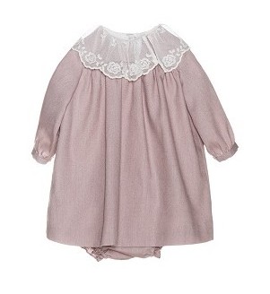 Vestido para bebé niña de Nanos en rosa palo